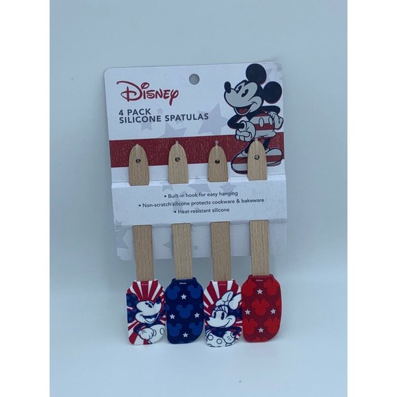 Disney Mickey and Minnie Mouse Patriotic 4 Pack Mini Spatula Set - Picture 1 of 10
